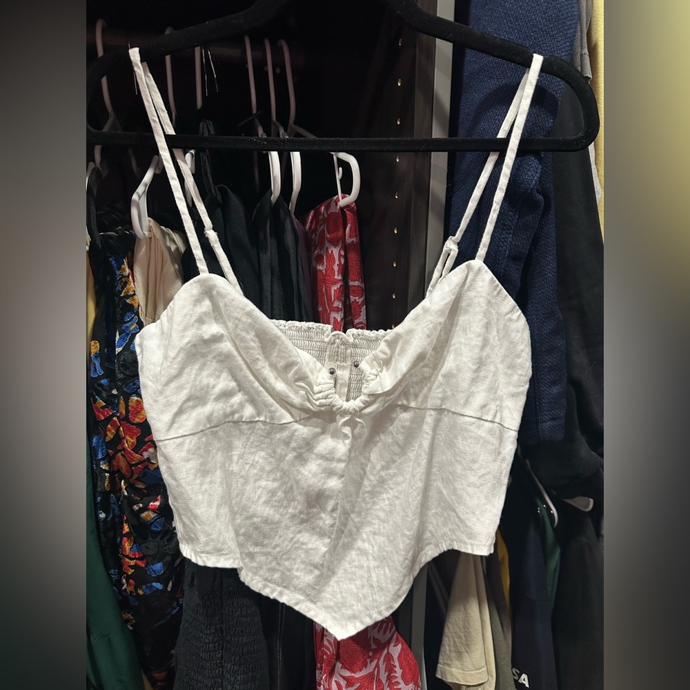 Reformation White Linen Top (size 12)